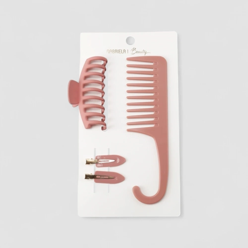 Kit Para Penteados de Cabelo Gabriela Beauty Rosa