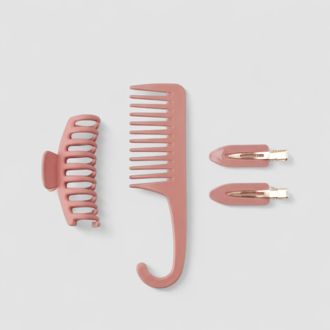 Kit Para Penteados de Cabelo Gabriela Beauty Rosa