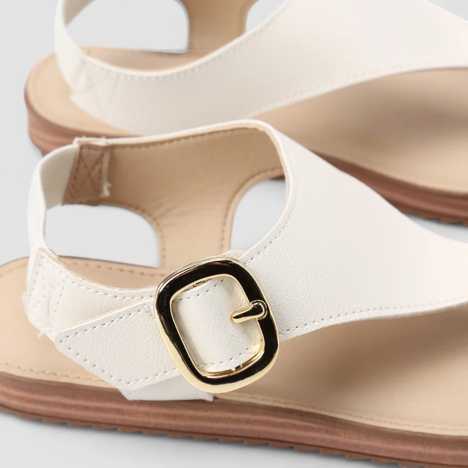 Sandália Feminina Modare Ultraconforto Detalhe Fivela Off White