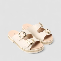 Tamanco Feminino Modare Ultraconforto Fivelas Off White