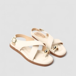 Sandália Feminina Modare Tiras Cruzadas Detalhe Bold Off White