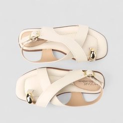 Sandália Feminina Modare Tiras Cruzadas Detalhe Bold Off White