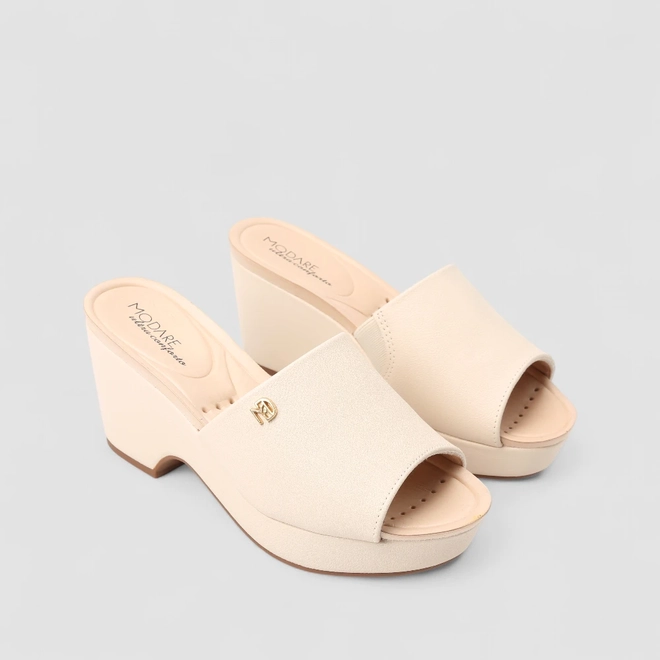 Tamanco Feminino Modare Ultraconforto Anabela Creme