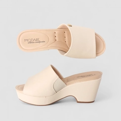 Tamanco Feminino Modare Ultraconforto Anabela Creme