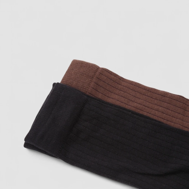 Meia Stz Cano Alto Kit 2 Pares 39 - 43 Marrom E Preto