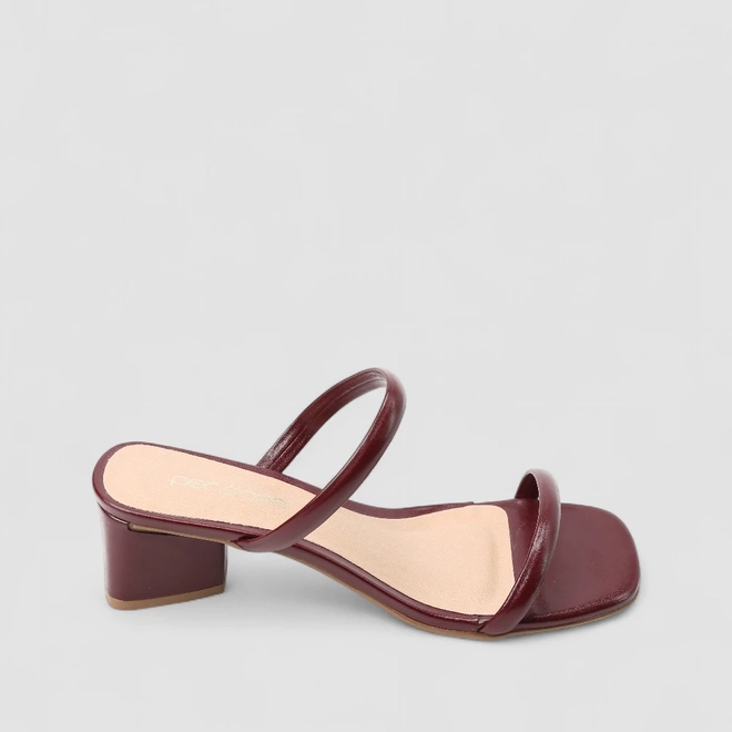 Tamanco Feminino Penélope Salto Geométrico Vinho