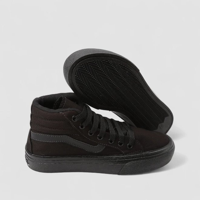 Tênis Casual Feminino Star Feet Cano Alto Preto