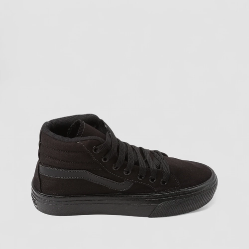 Tênis Casual Feminino Star Feet Cano Alto Preto