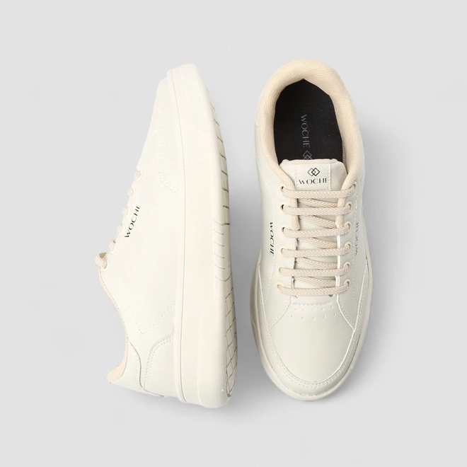 Tênis Casual Masculino Woche Elástico Off-White