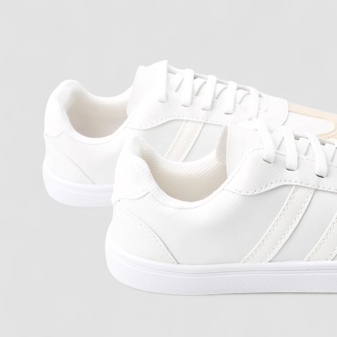 Tênis Casual Feminino Penélope Branco & Bege