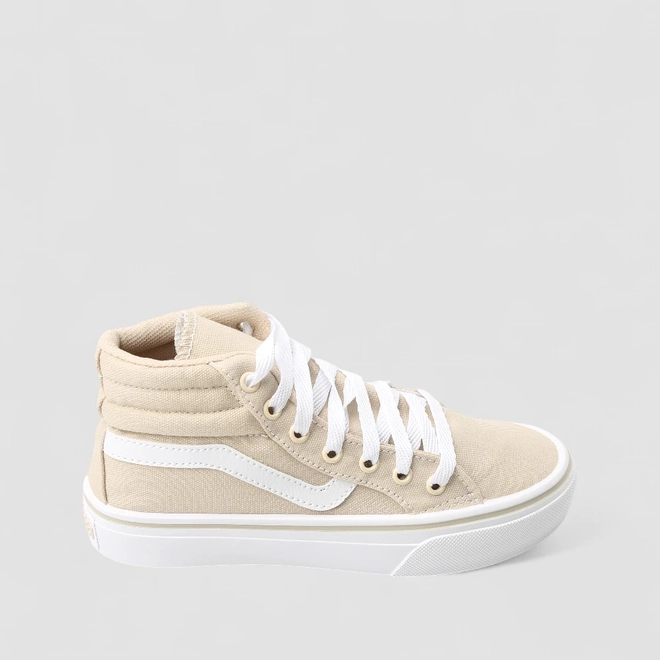 Tênis Casual Feminino Star Feet Cano Médio Bege