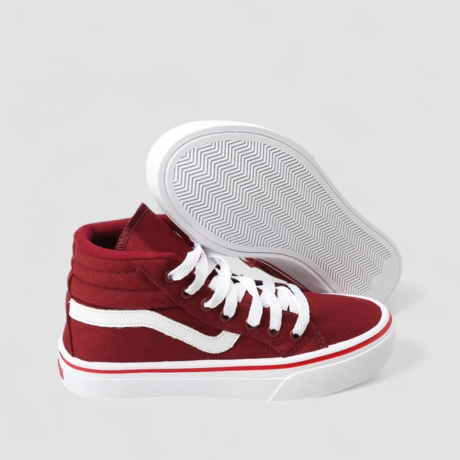 Tênis Casual Feminino Star Feet Cano Médio Vinho