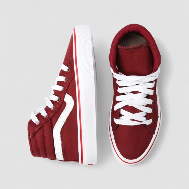 Tênis Casual Feminino Star Feet Cano Médio Vinho