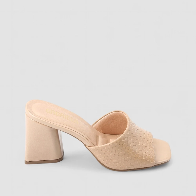 Tamanco Feminino Gabriela Textura Trançado Nude