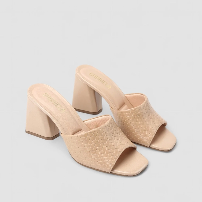 Tamanco Feminino Gabriela Textura Trançado Nude