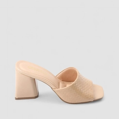 Tamanco Feminino Gabriela Textura Trançado Nude