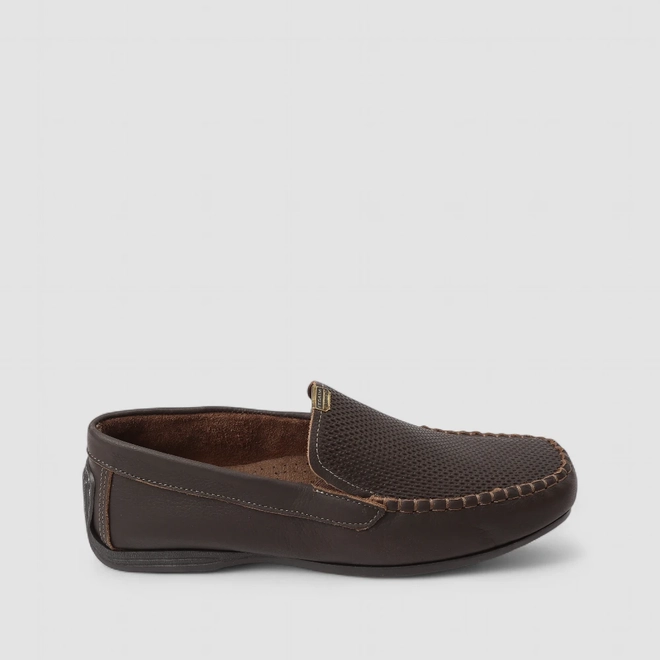 Mocassim Masculino Pegada Original Perfurado Marrom