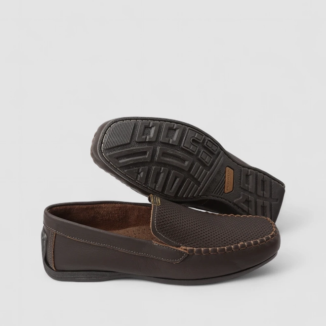 Mocassim Masculino Pegada Original Perfurado Marrom