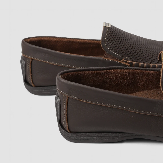 Mocassim Masculino Pegada Original Perfurado Marrom