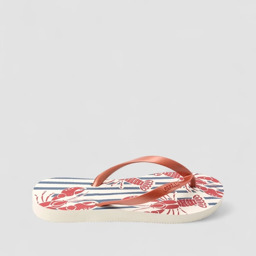 Chinelo Feminino Gabriela Lagosta Listrado Branco