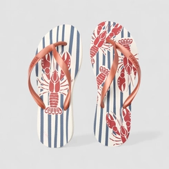 Chinelo Feminino Gabriela Lagosta Listrado Branco