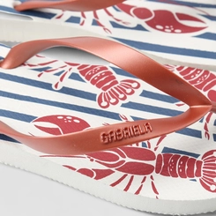 Chinelo Feminino Gabriela Lagosta Listrado Branco