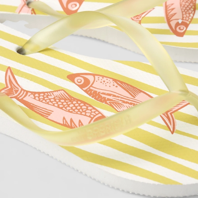 Chinelo Feminino Gabriela Listrado Peixe Verde