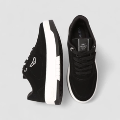 Tênis Casual Feminino Via Marte Nobuck Detalhe Brilho Preto