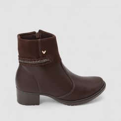 Bota Feminina Mississipi Nobuck Detalhe Strass & Tressê Marrom