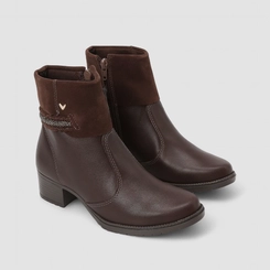 Bota Feminina Mississipi Nobuck Detalhe Strass & Tressê Marrom
