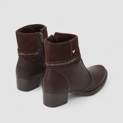 Bota Feminina Mississipi Nobuck Detalhe Strass & Tressê Marrom