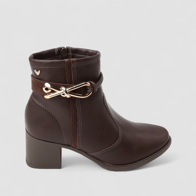 Ankle Boot Feminina Mississipi Fivela Marrom