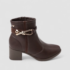 Ankle Boot Feminina Mississipi Fivela Marrom