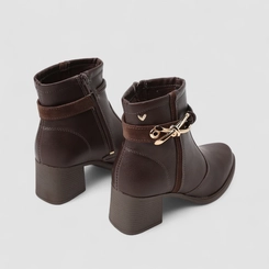 Ankle Boot Feminina Mississipi Fivela Marrom