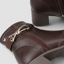 Ankle Boot Feminina Mississipi Fivela Marrom