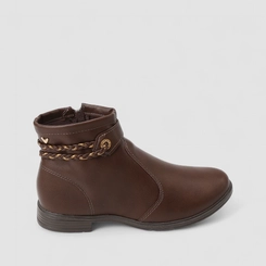 Ankle Boot Feminina Mississipi Tira Tressê Metalizada Marrom