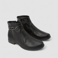 Ankle Boot Feminina Mississipi Tira Tressê Metalizada Preto