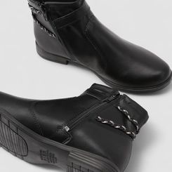 Ankle Boot Feminina Mississipi Tira Tressê Metalizada Preto