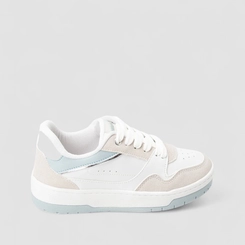 Tênis Casual Feminino Gabriela Recorte Camurça Branco