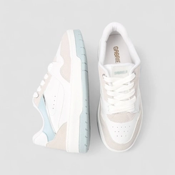 Tênis Casual Feminino Gabriela Recorte Camurça Branco