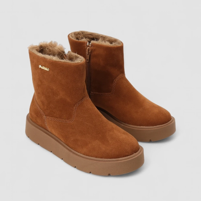 Bota Feminina Quiz Peluciada Caramelo