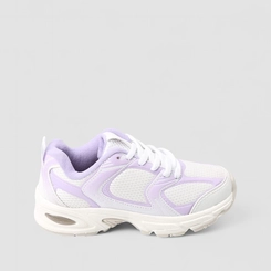 Tênis Esportivo Feminino Vertus Recortes Lilás & Branco