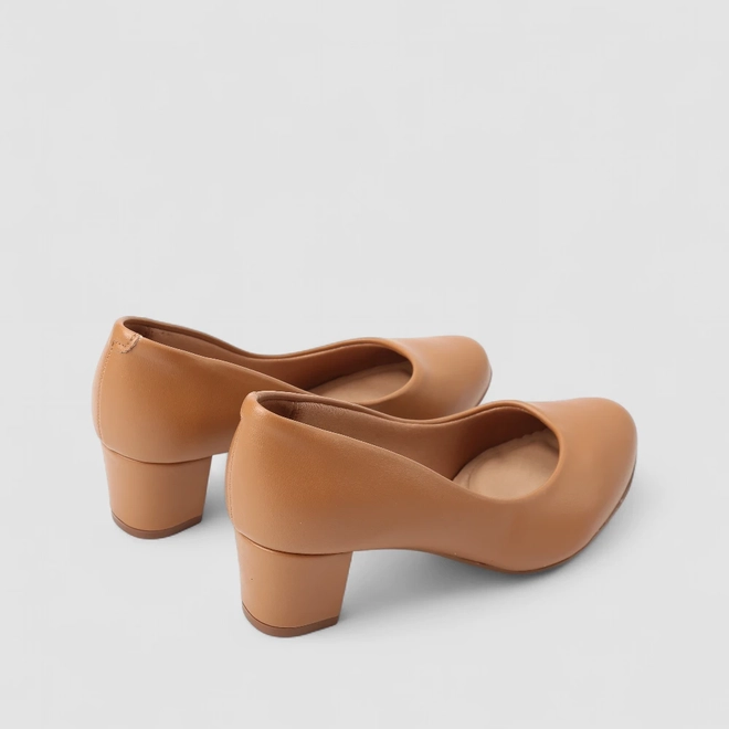 Scarpin Feminino Beira Rio Salto Grosso Caramelo