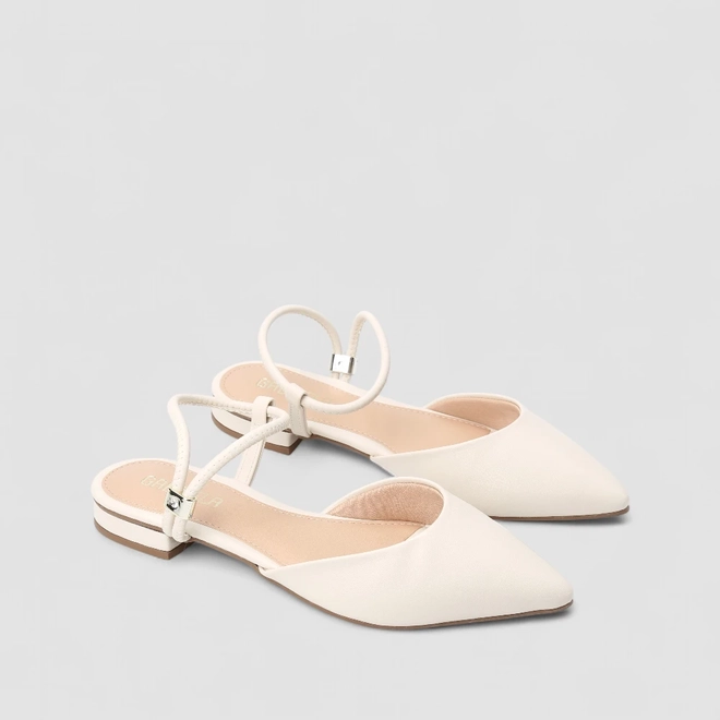 Slingback Feminino Gabriela Bico Fino Off White