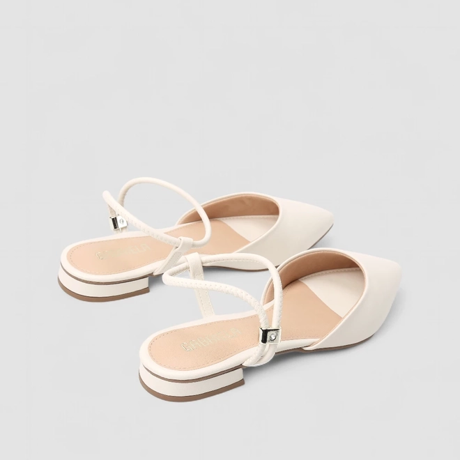 Slingback Feminino Gabriela Bico Fino Off White