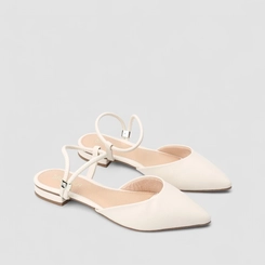 Slingback Feminino Gabriela Bico Fino Off White