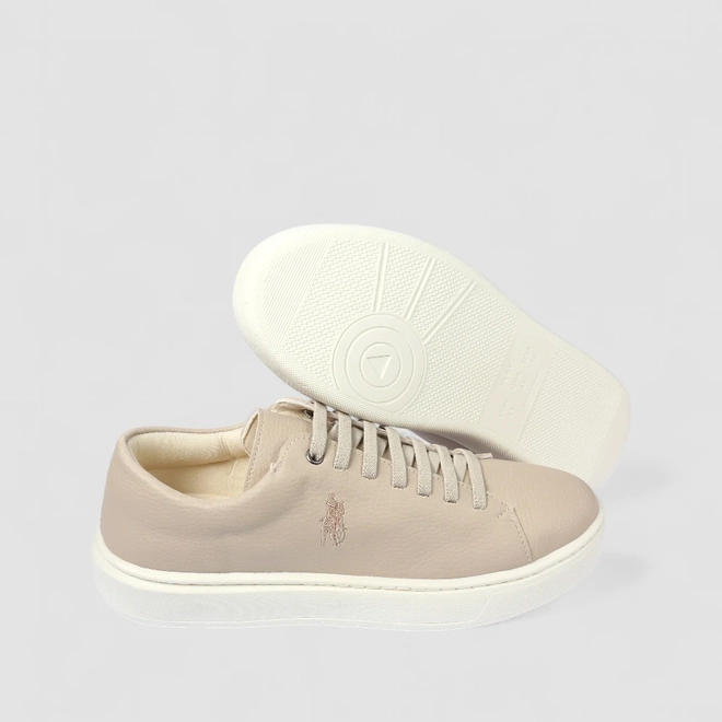 Tênis Casual Masculino Woche Elástico Bege