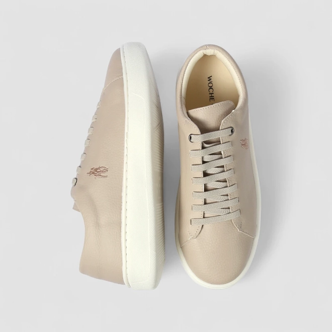 Tênis Casual Masculino Woche Elástico Bege