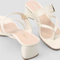 Tamanco Feminino Penélope Salto Geométrico Off White