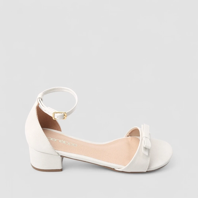 Sandália Feminina Penélope Salto Bloco Laço Off White